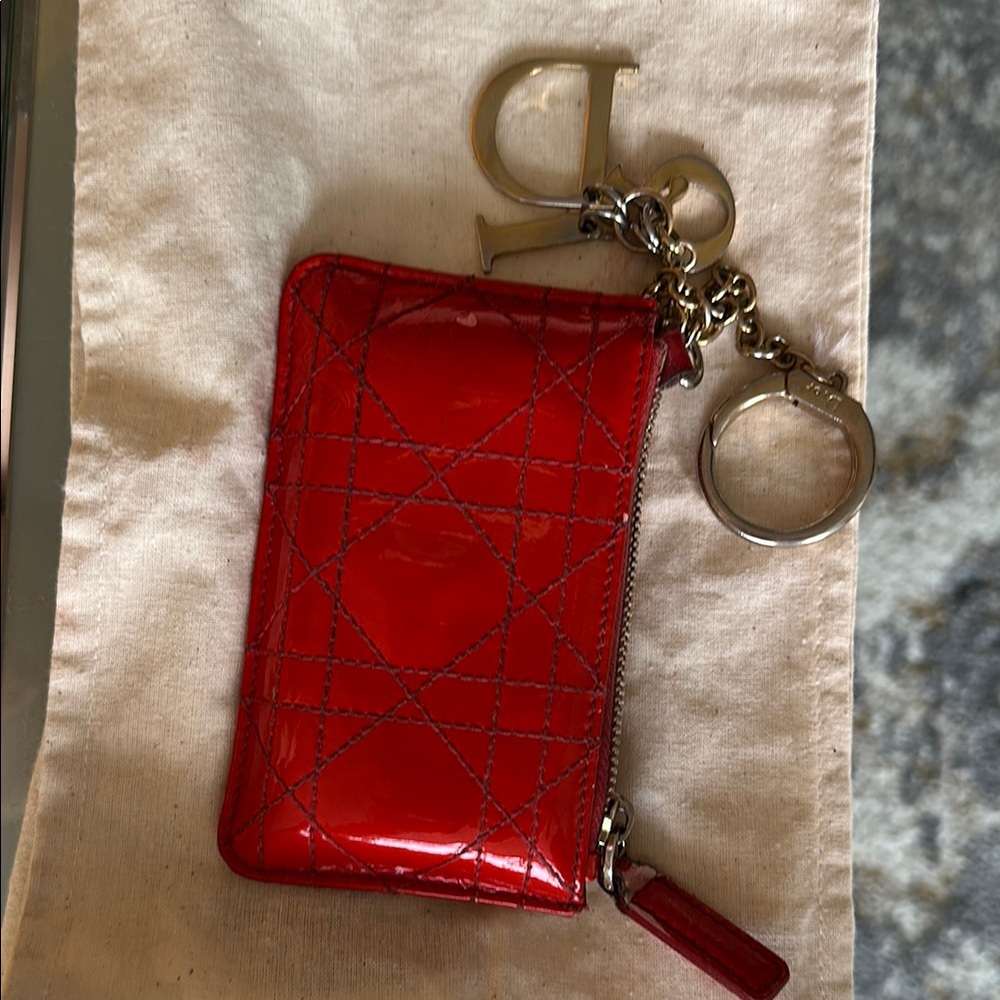 Dior Red Patent Leather card Wallet